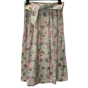 Vintage Tyler House Tapestry Midi Skirt Size 4 Jacquard Floral Pastel 80s 90s